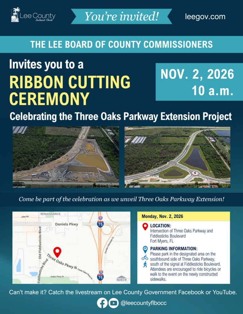 Three Oaks Ribbon Cutting Invitation Graphic